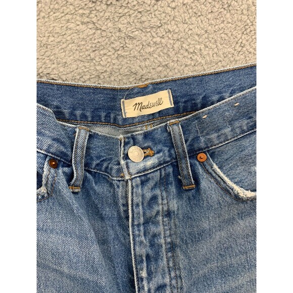 MadeWell Denim Blue Jean Distressed Cropped Daisy Dukes Short Shorts 5 Pockets - Picture 4 of 13